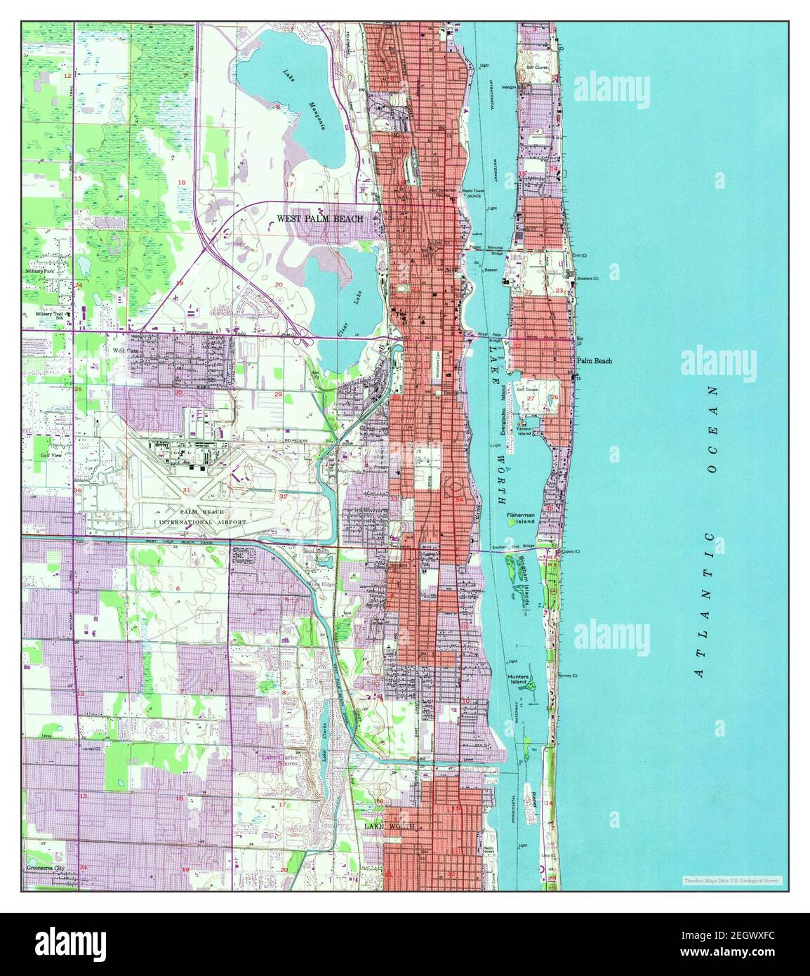 Palm Beach, Florida, MAP 1946, 1:24000, Estados Unidos de América por Timeless Maps, data U.S. Geological Survey Foto de stock