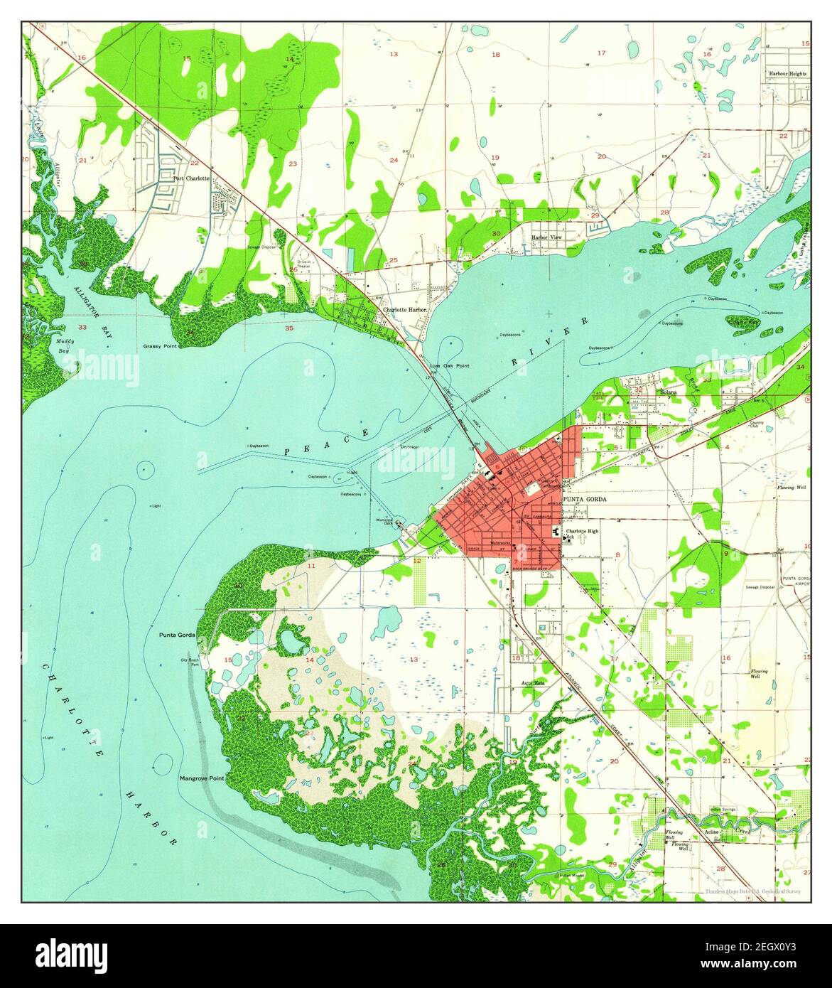 Punta Gorda Florida Mapa Punta Gorda, Florida, Map 1957, 1:24000, Estados Unidos De América Por  Timeless Maps, Data U.s. Geological Survey Fotografía De Stock - Alamy