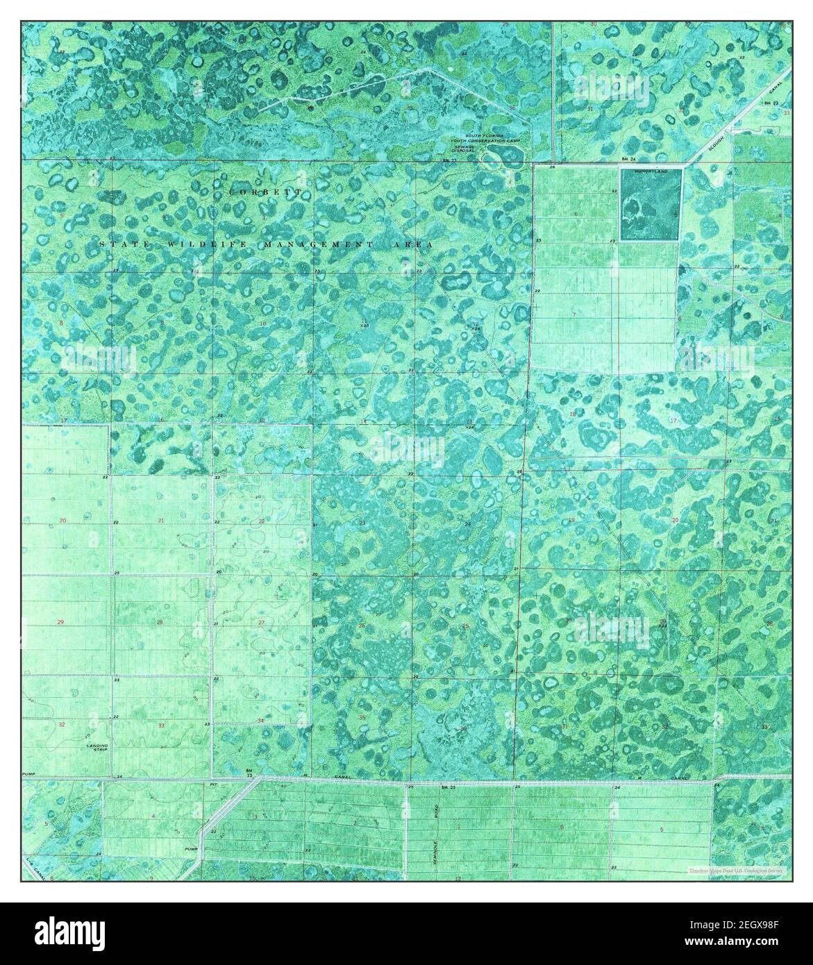 West Palm Beach 2 se, Florida, MAP 1971, 1:24000, Estados Unidos de América por Timeless Maps, data U.S. Geological Survey Foto de stock