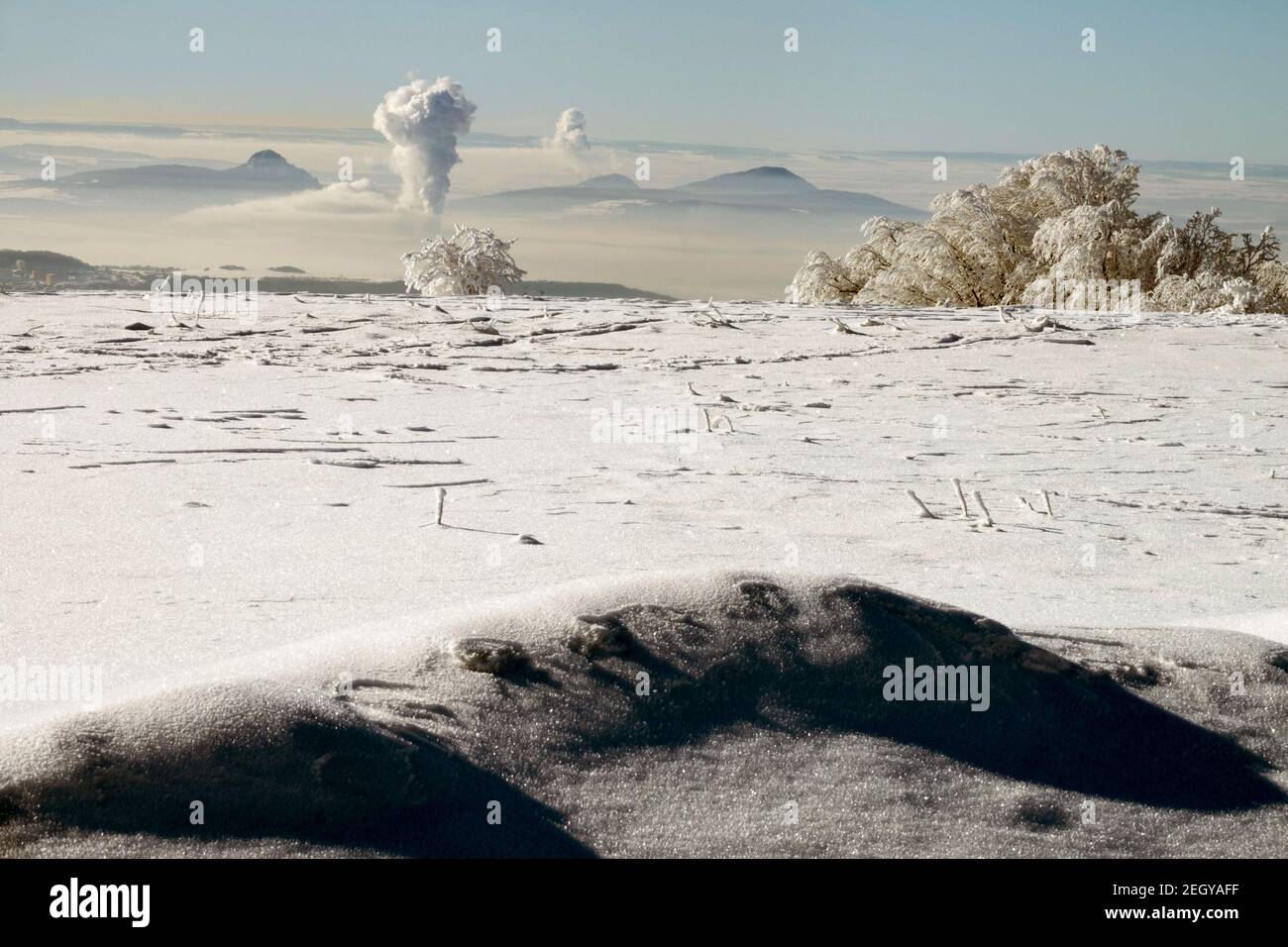 invierno paisaje paisaje nieve temporada cubierta Foto de stock