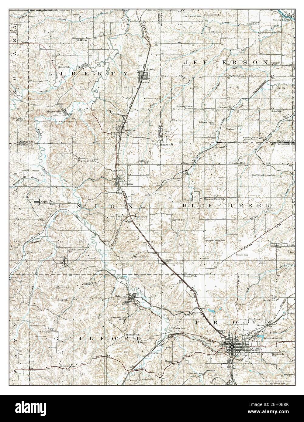 Albia, Iowa, MAP 1929, 1:62500, Estados Unidos de América por Timeless Maps, data U.S. Geological Survey Foto de stock