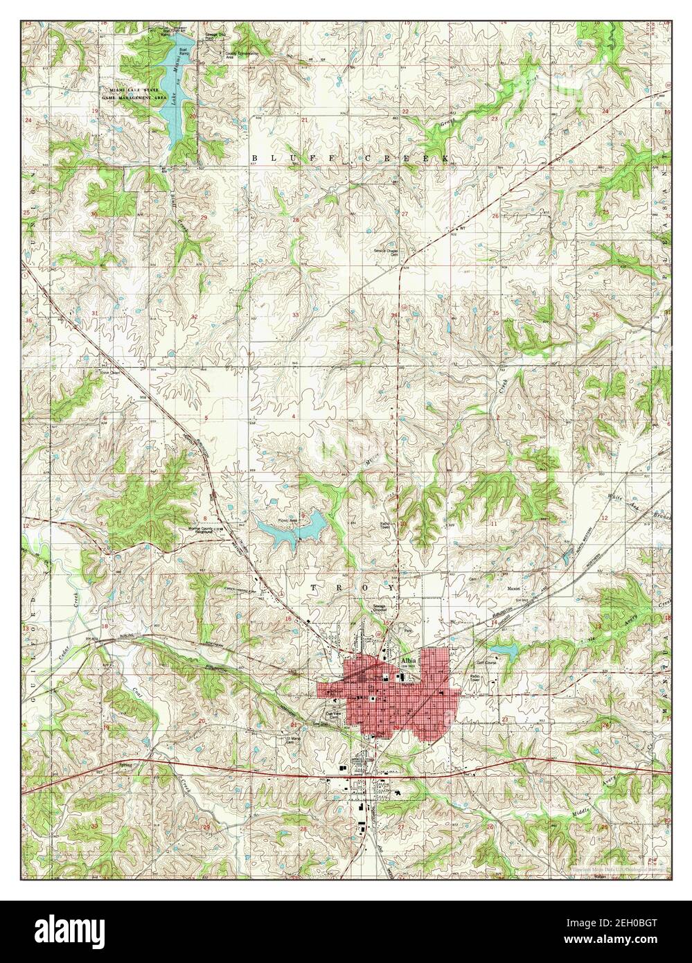 Albia, Iowa, MAP 1982, 1:24000, Estados Unidos de América por Timeless Maps, data U.S. Geological Survey Foto de stock