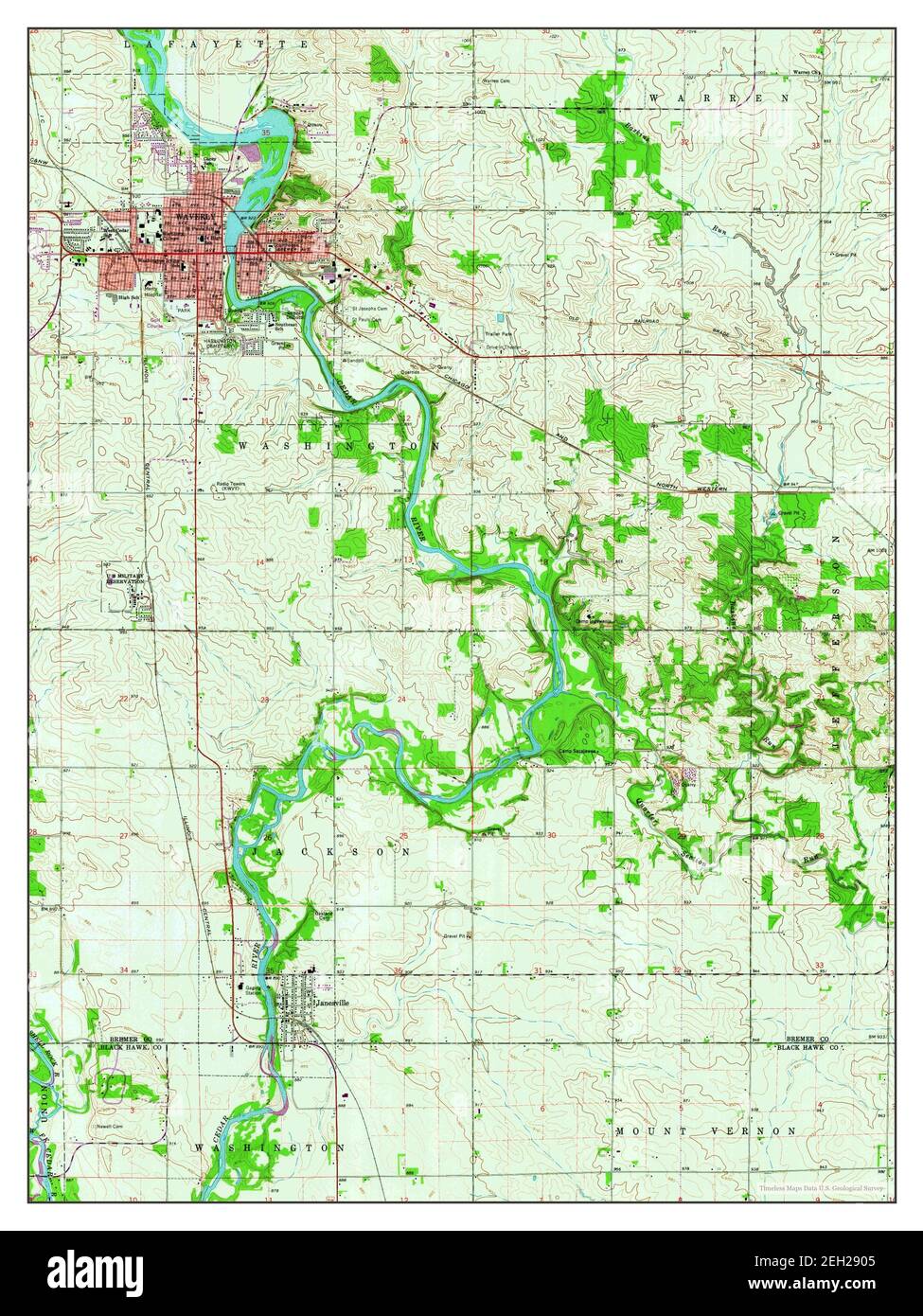 Mapa de waverly iowa fotografías e imágenes de alta resolución Alamy
