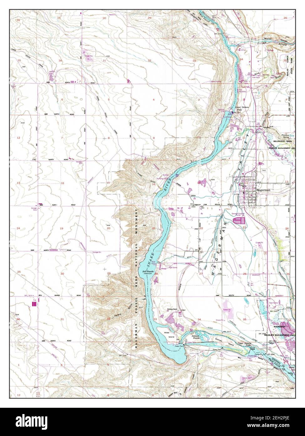 Mapa de hagerman Imágenes recortadas de stock Alamy