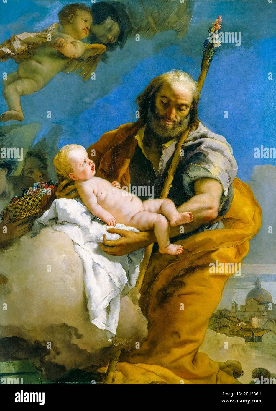 Giovanni Battista Tiepolo, San José y el Niño Cristo, pintura, 1767-1769 Foto de stock