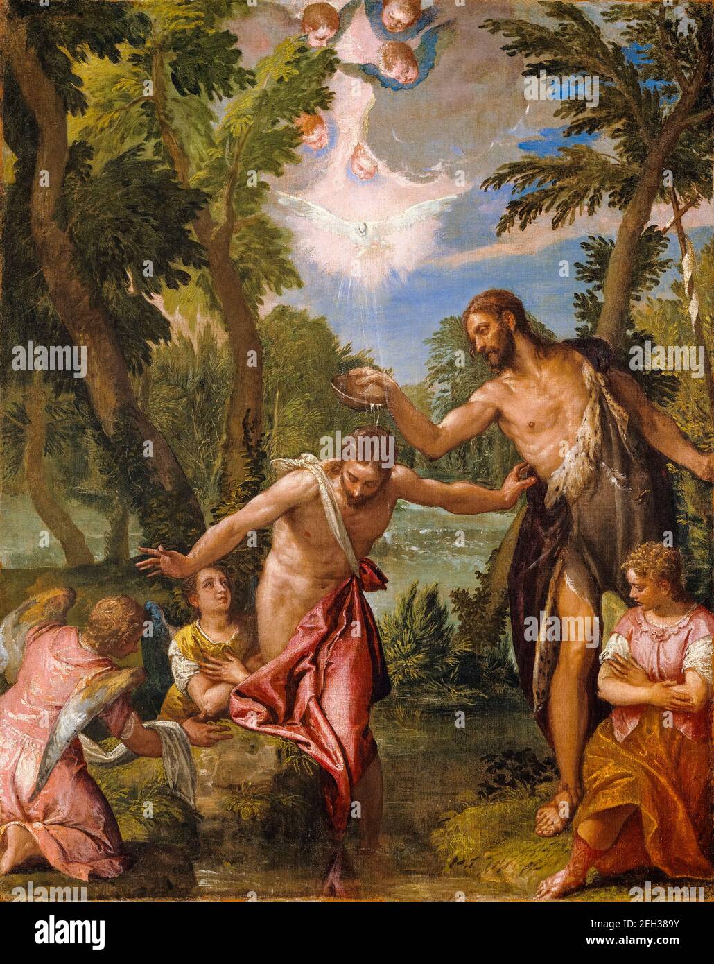 El Bautismo de Cristo, pintura de Paolo Veronese, 1580-1588 Fotografía de  stock - Alamy