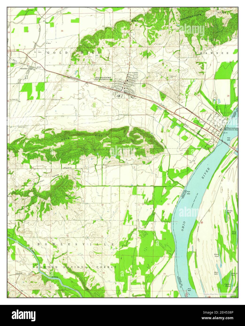 Mapa de shawneetown Imágenes recortadas de stock Alamy