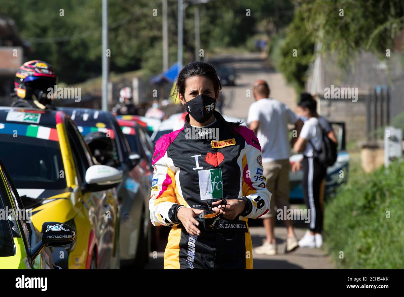ZANCHETTA Giulia (ITA), Team Rachele Somaschini, Peugeot 208 Rally4 , retrato, durante el Rallye de Roma Capitale 2020, primera ronda del Campeonato Europeo de Rallyes FIA 2020, del 24 al 26 de julio de 2020 en Roma, Italia - Foto Gregory Lenormand / DPPI Foto de stock