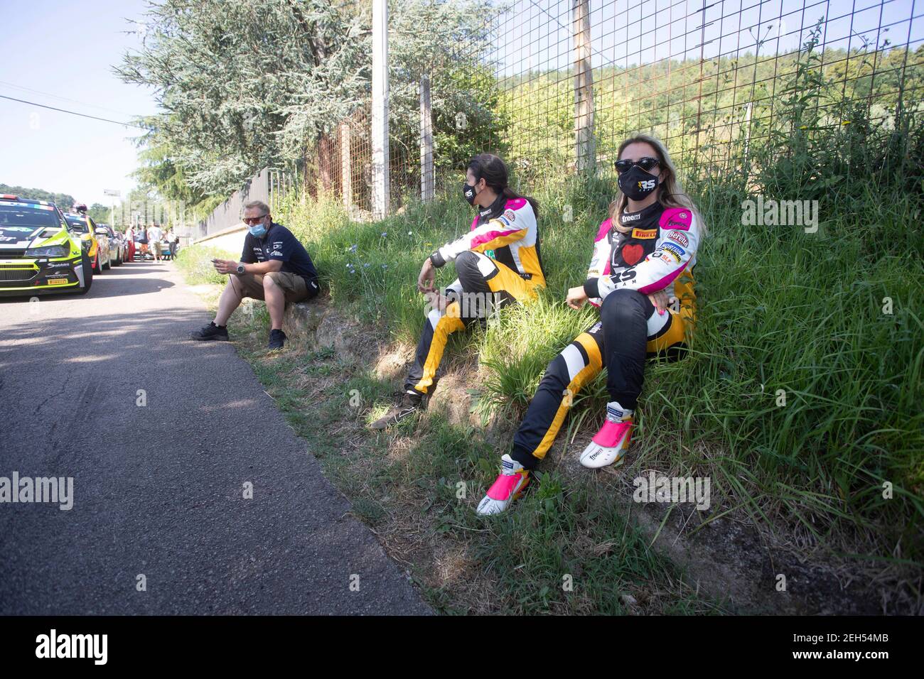 SOMASCHINI Rachele (ITA), ZANCHETTA Giulia (ITA), Team Rachele Somaschini, Peugeot 208 Rally4 , retrato, durante el Rally di Roma Capitale 2020, 1ª ronda del Campeonato Europeo de Rallyes FIA 2020, del 24 al 26 de julio de 2020 en Roma, Italia - Foto Gregory Lenormand / DPPI Foto de stock