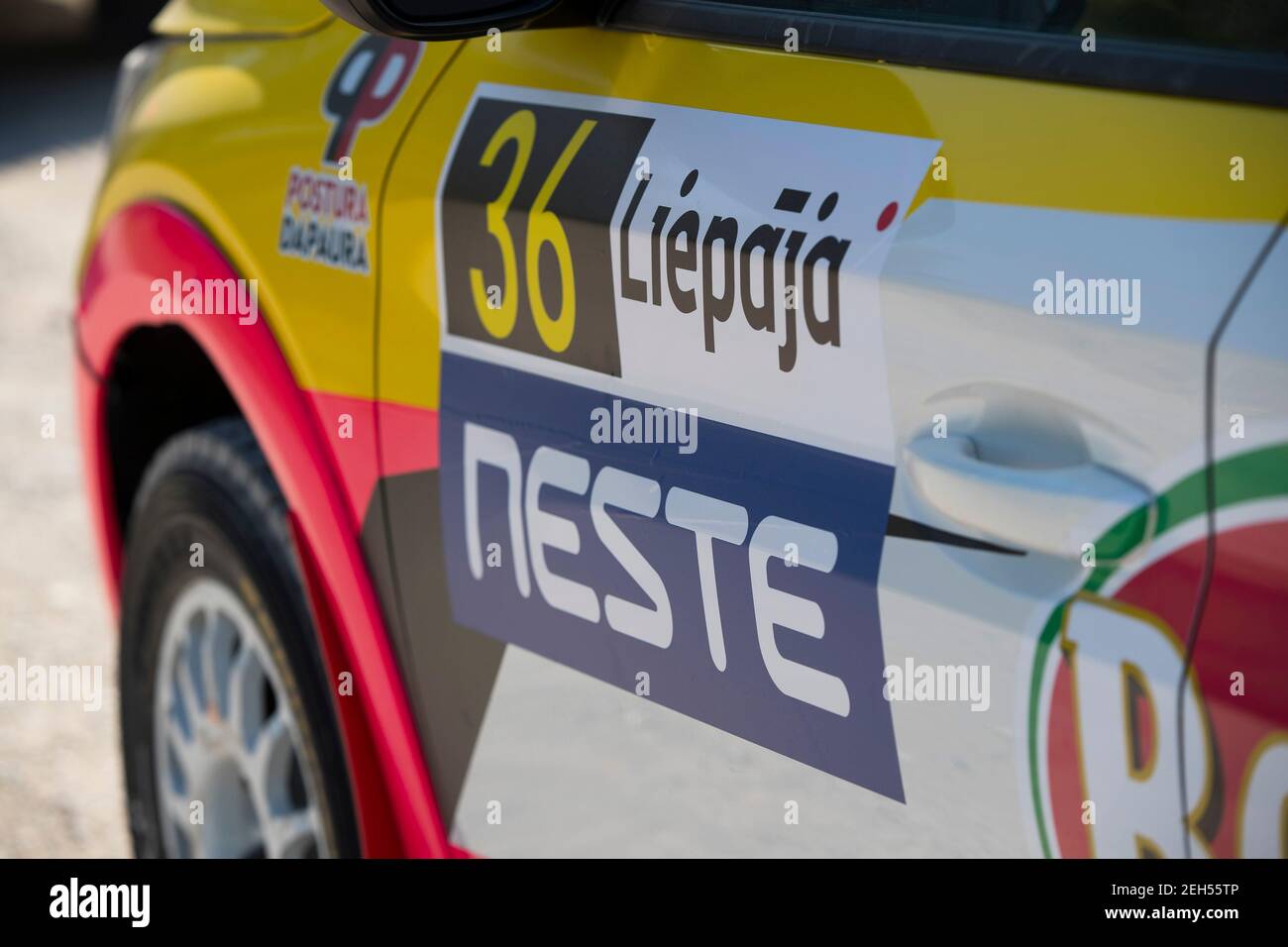 36 SOMASCHINI Rachele (ITA), ZANCHETTA Giulia (ITA), Team Rachele Somaschini, Peugeot 208 Rally4, acción durante el Rallye Liepaja 2020, 2ª ronda del Campeonato Europeo de Rallyes FIA 2020, del 14 al 16 de agosto de 2020 en Liepaja, Letonia - Foto Gregory Lenormand / DPPI Foto de stock