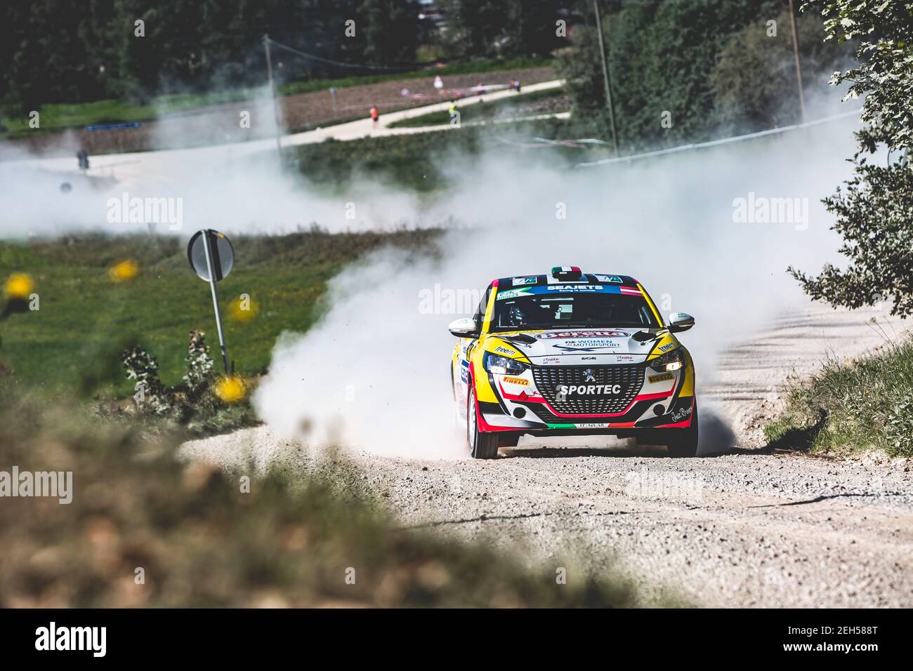 36 SOMASCHINI Rachele (ITA), ZANCHETTA Giulia (ITA), Team Rachele Somaschini, Peugeot 208 Rally4, acción durante el Rallye 2020 Liepaja, 2ª ronda del Campeonato Europeo de Rallyes FIA 2020, del 14 al 16 de agosto de 2020 en Liepaja, Letonia - Foto Thomas Fenetre / DPPI Foto de stock