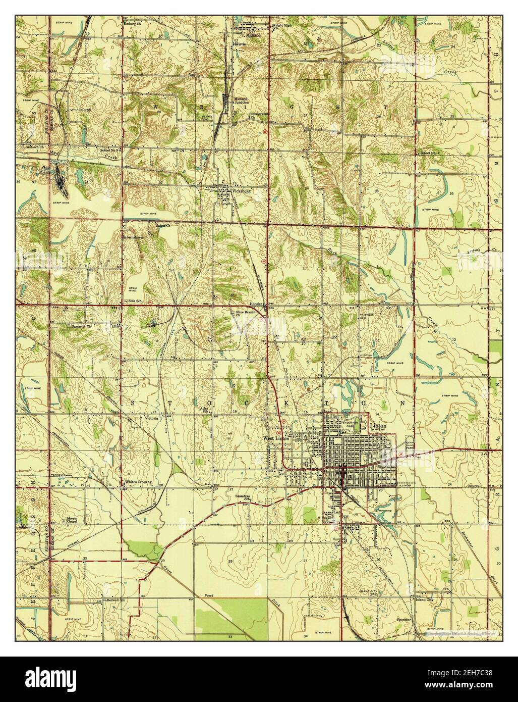 Mapa de linton indiana Imágenes recortadas de stock Alamy