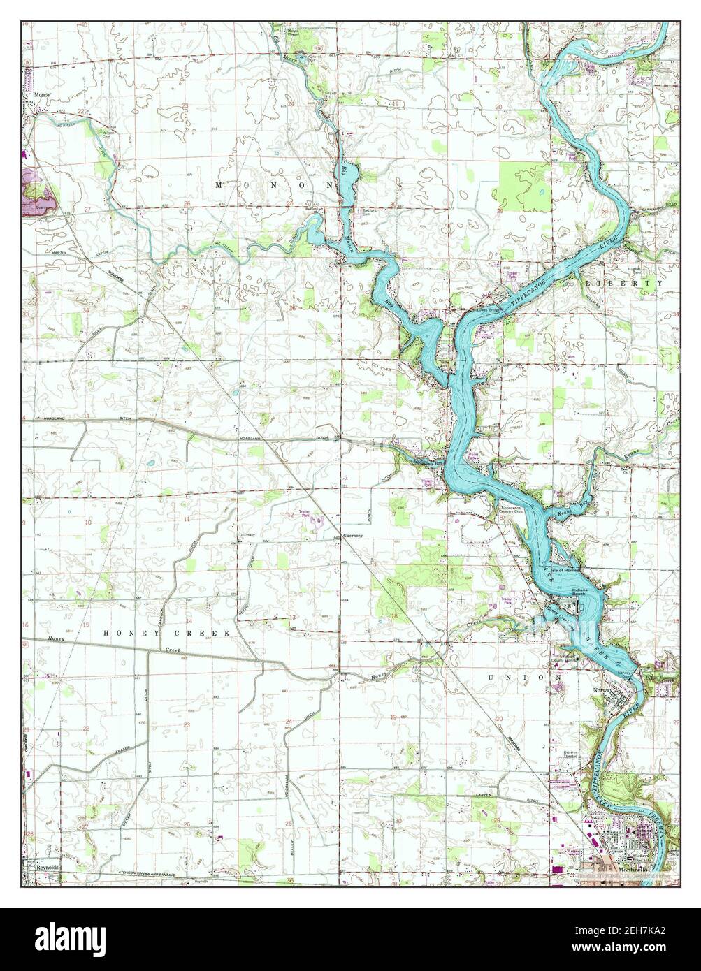 Mappa di monticello indiana Imágenes recortadas de stock Alamy