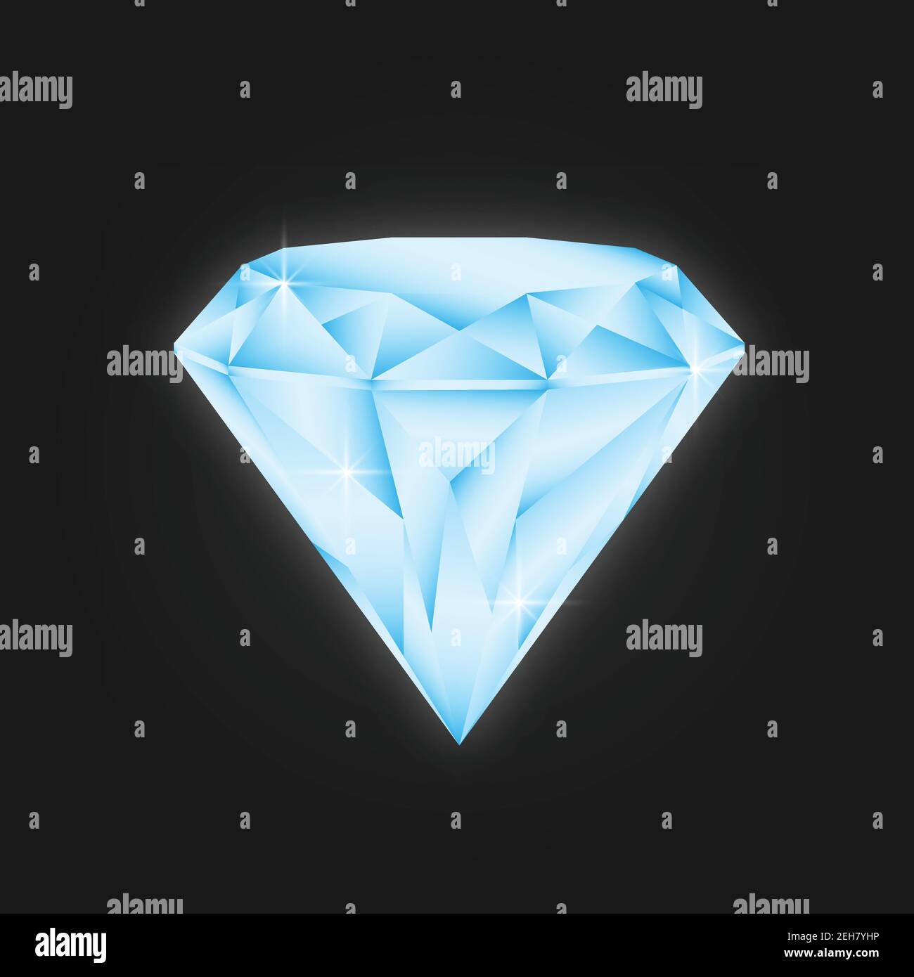 Vector azul brillo diamante aislado sobre fondo negro Imagen Vector de  stock - Alamy