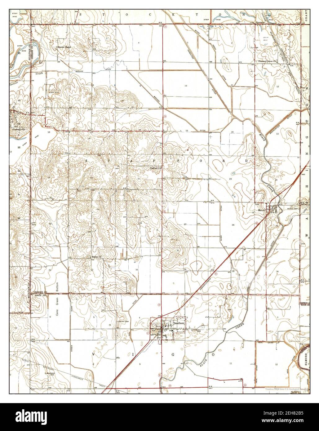 Mapa de indiana sandborn fotografías e imágenes de alta resolución Alamy
