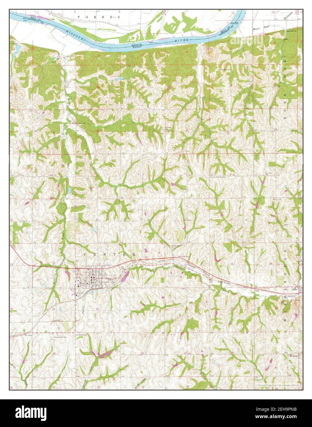 Mapa de troy kansas Imágenes recortadas de stock Alamy
