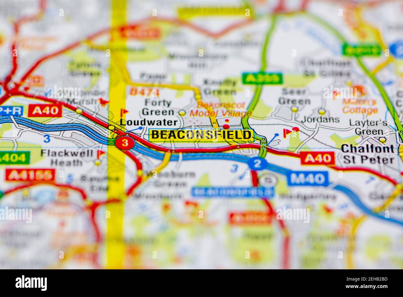 Beaconsfield y sus alrededores se muestran en un mapa de carreteras o