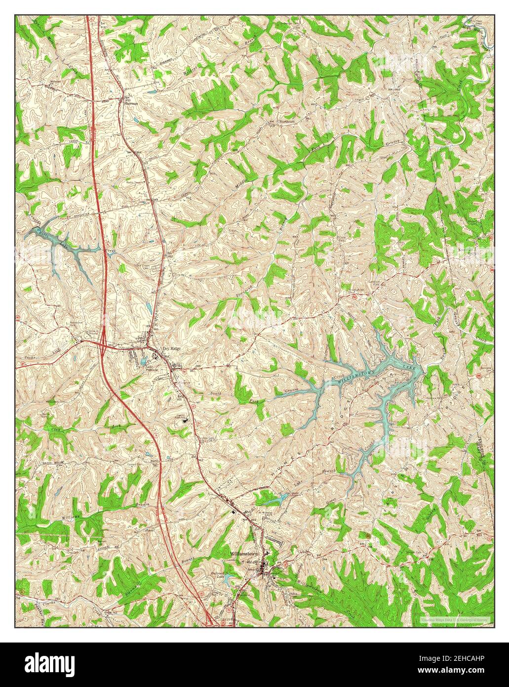 Mapa de williamstown kentucky Imágenes recortadas de stock Alamy