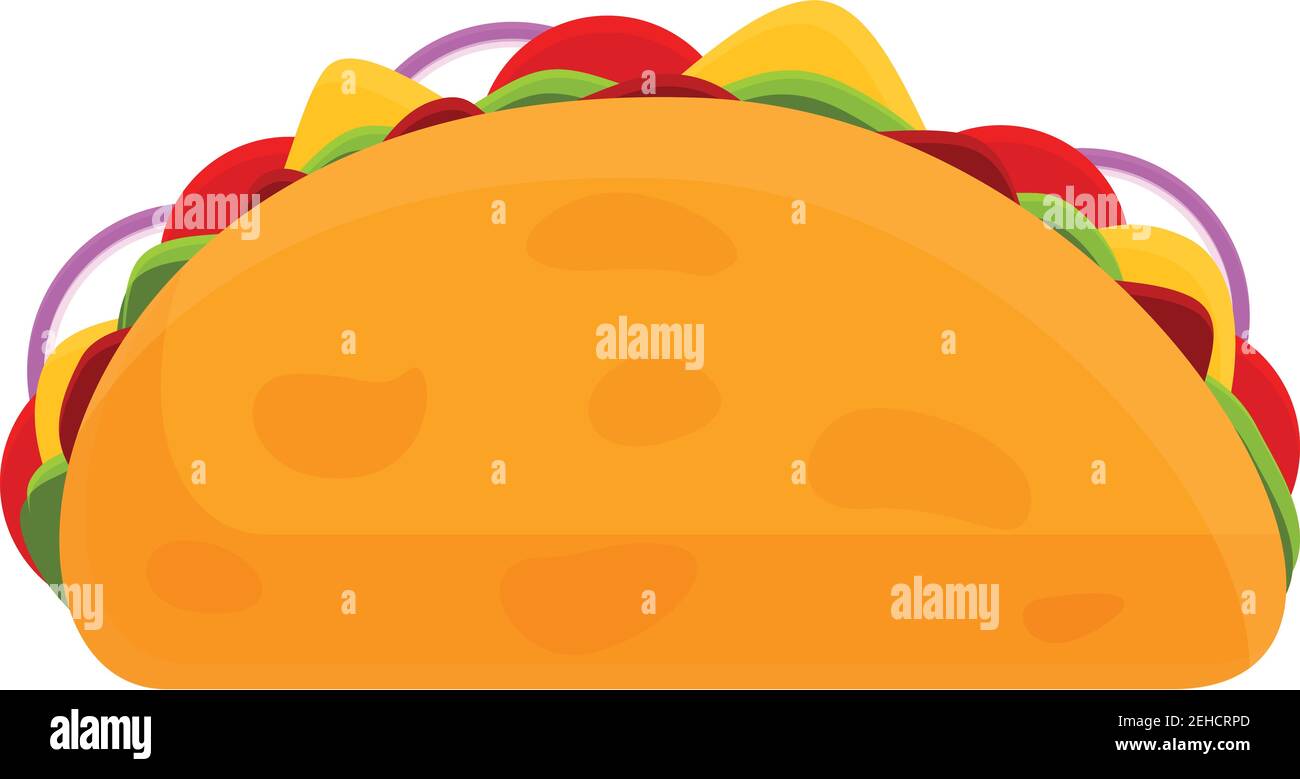 Icono taco vegetariano. Dibujo animado de taco vector vegetariano icono  para diseño web aislado sobre fondo blanco Imagen Vector de stock - Alamy