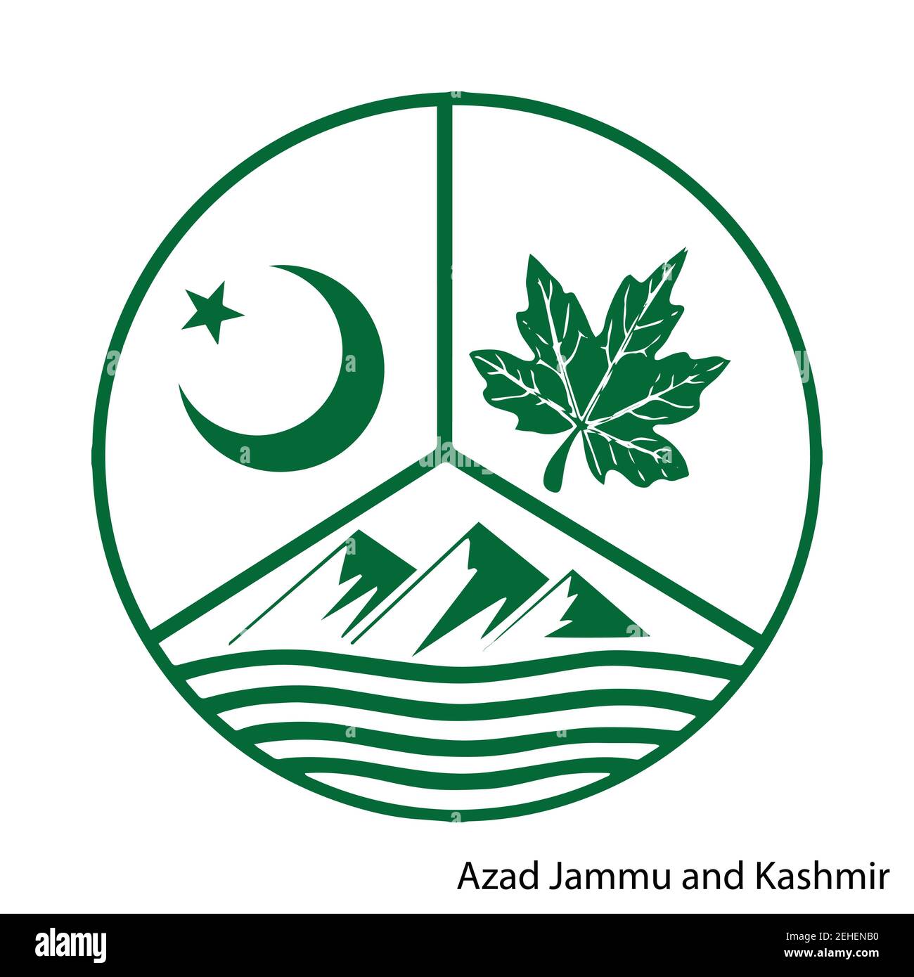 Escudo de armas de Azad Jammu y Cachemira es una región de Pakistán