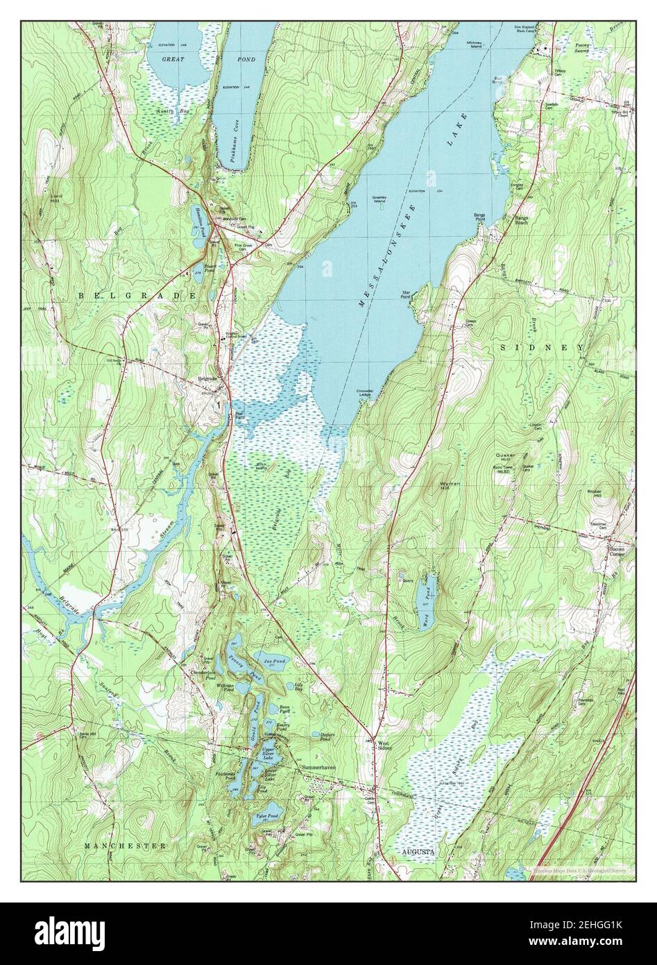 Mapa De Belgrado Maine Fotos e Imágenes de stock Alamy