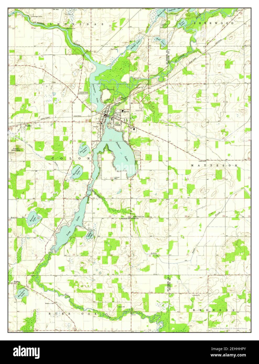 Mapa de colon michigan Imágenes recortadas de stock Alamy