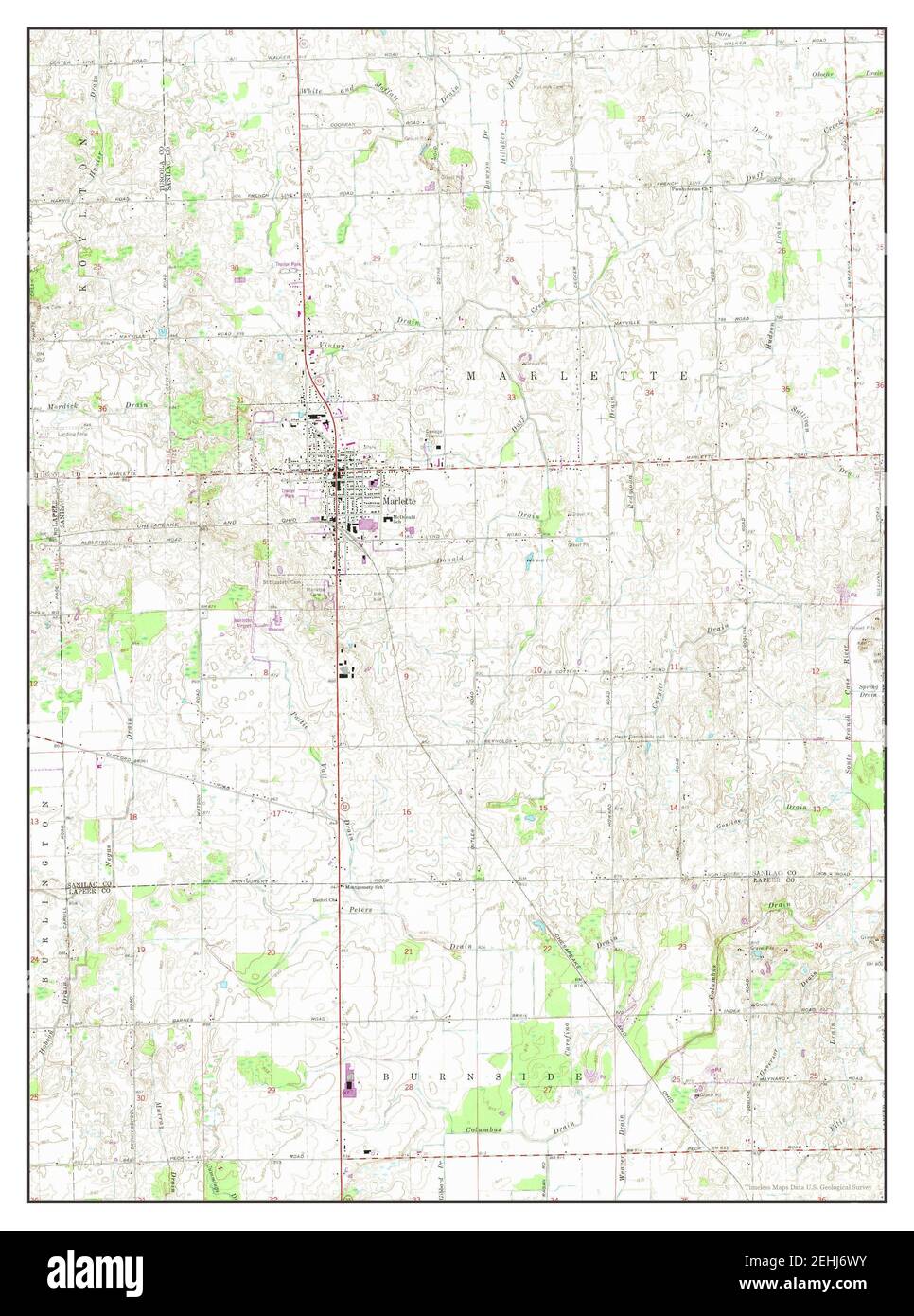 Mappa di marlette michigan Imágenes recortadas de stock Alamy