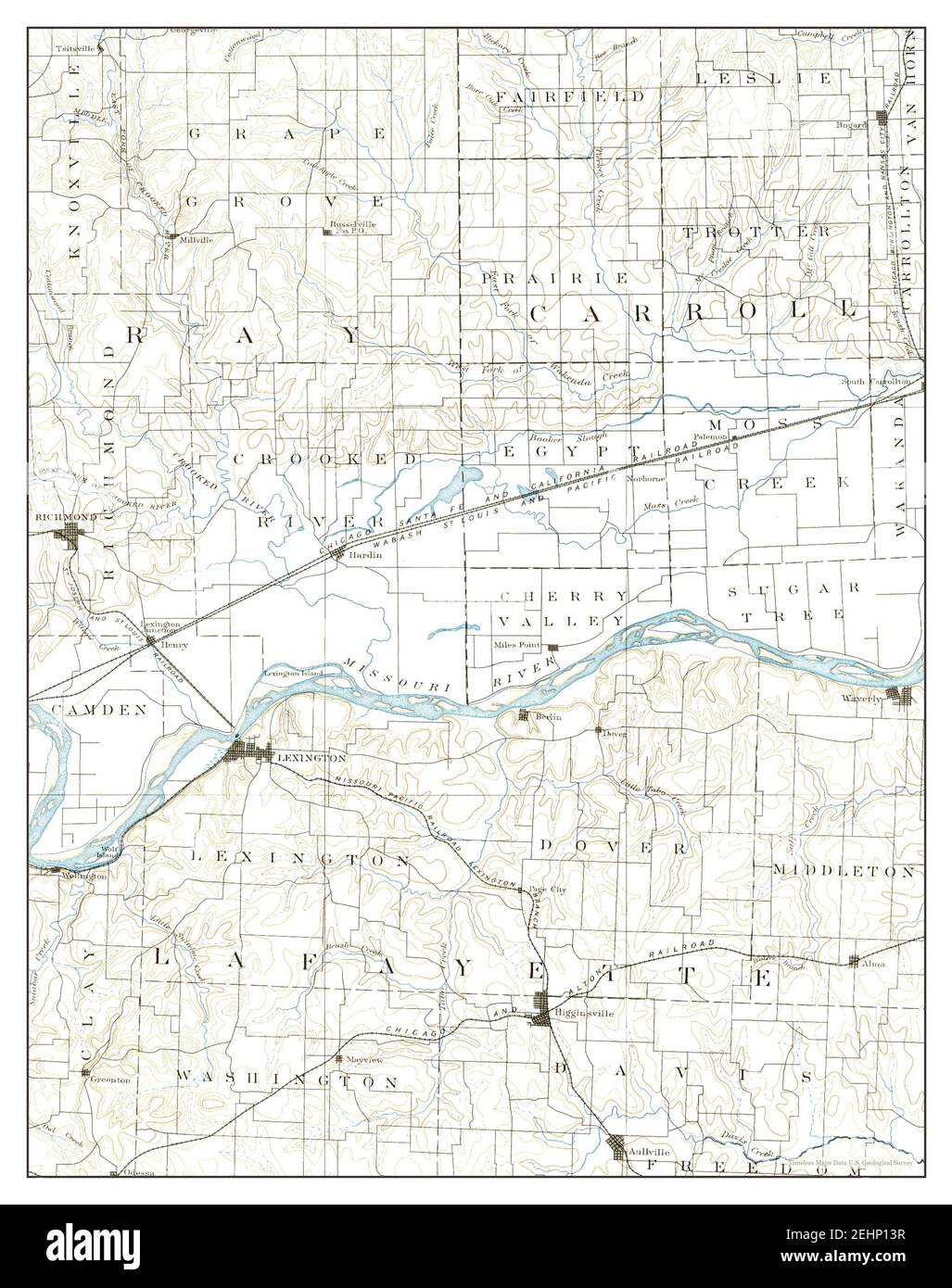 Mapa de lexington missouri Imágenes recortadas de stock Alamy