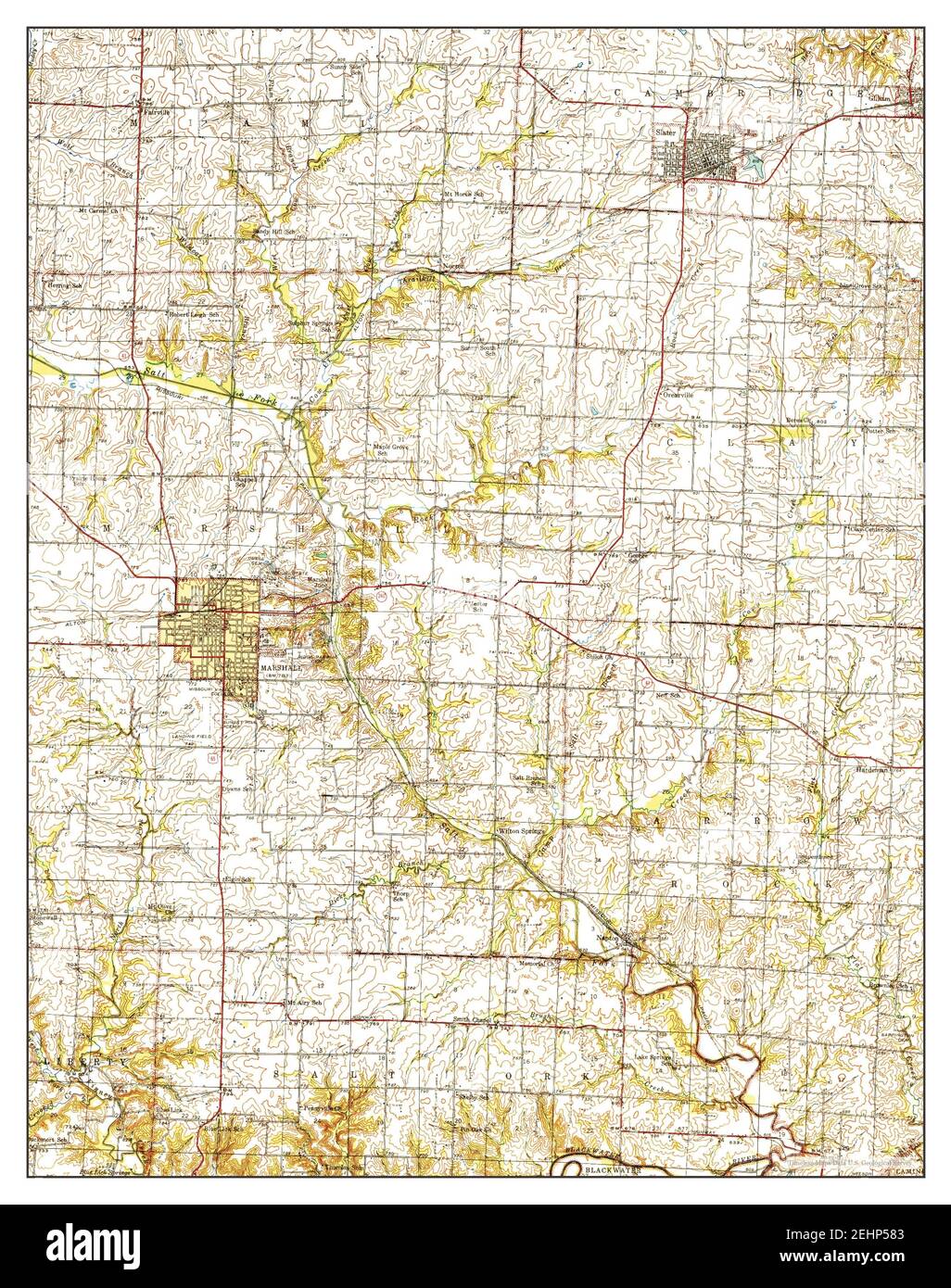 Mapa de marshall missouri Imágenes recortadas de stock Alamy