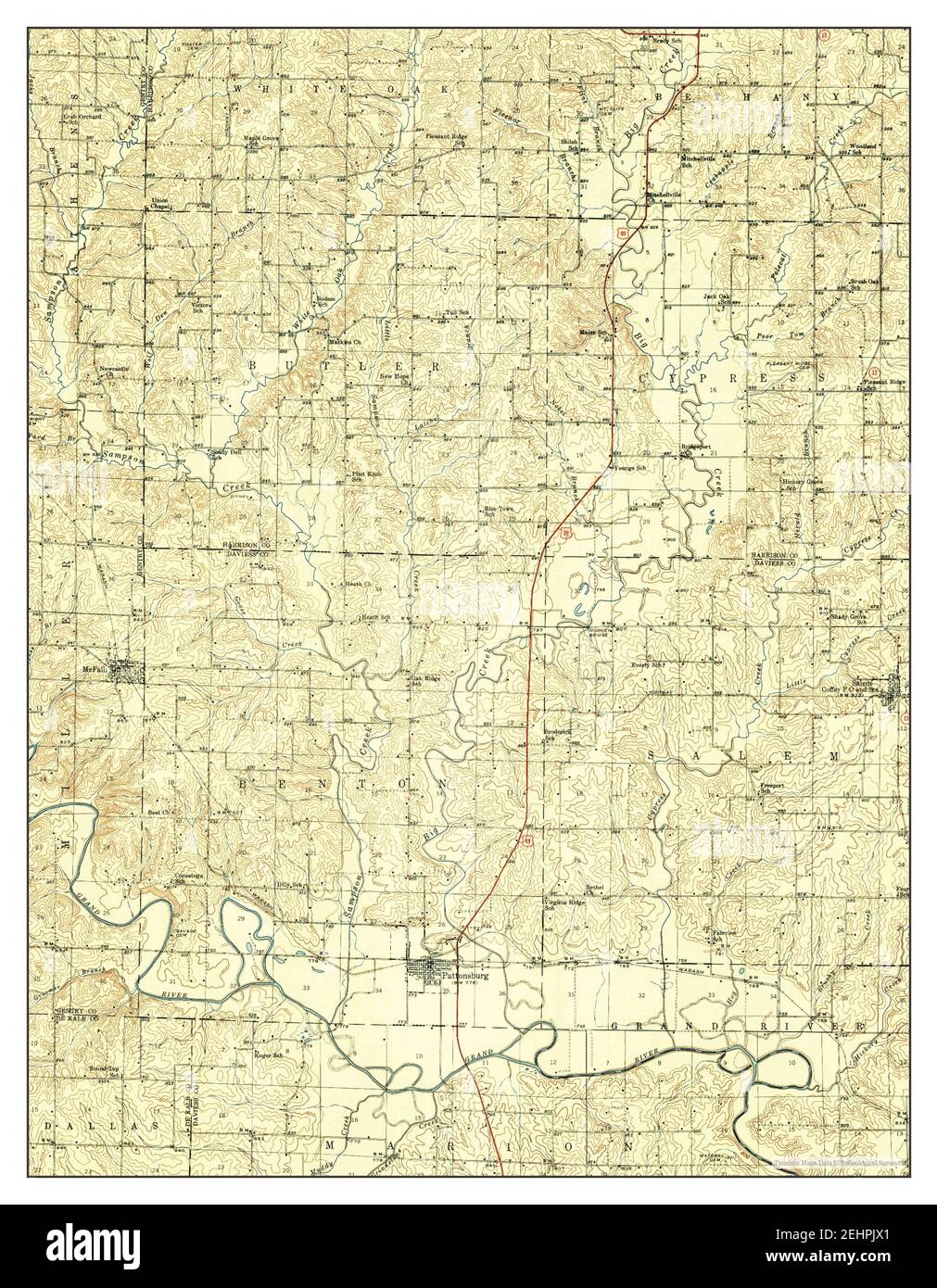 Mapa de pattonsburg missouri fotografías e imágenes de alta resolución