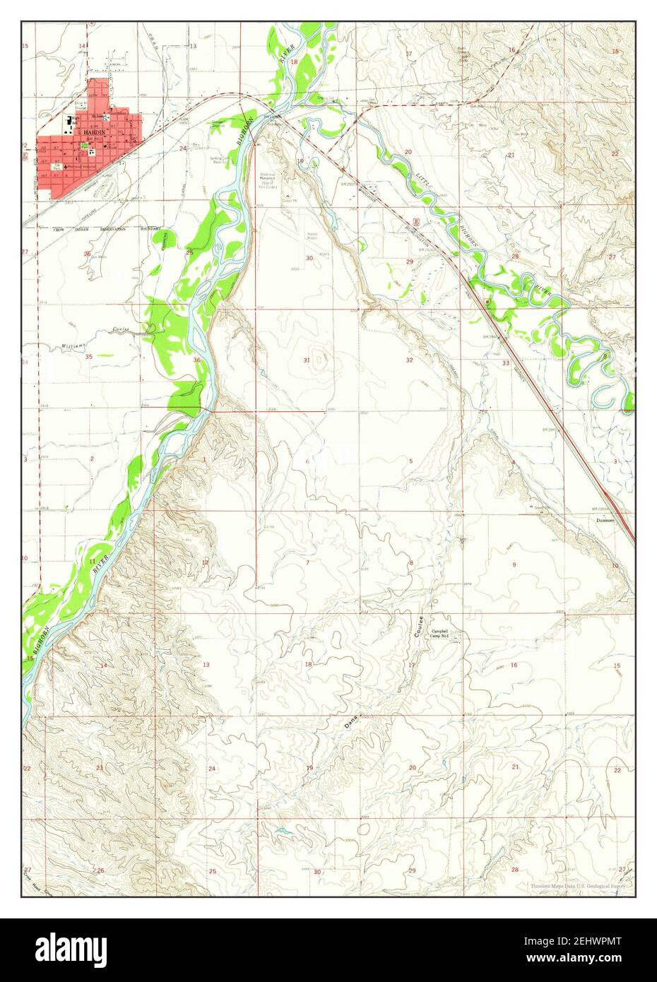 Mapa de hardin montana fotografías e imágenes de alta resolución Alamy