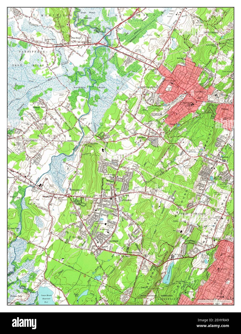 Mapa de caldwell nueva jersey Imágenes recortadas de stock Alamy