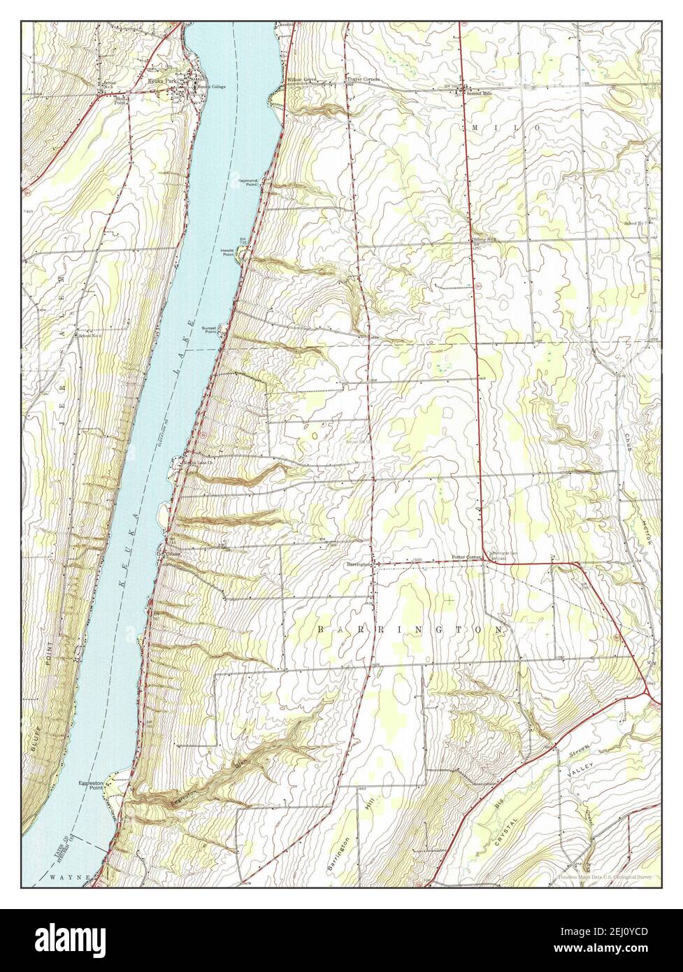 Keuka Park, Nueva York, MAP 1942, 1:24000, Estados Unidos de América por Timeless Maps, data U.S. Geological Survey Foto de stock