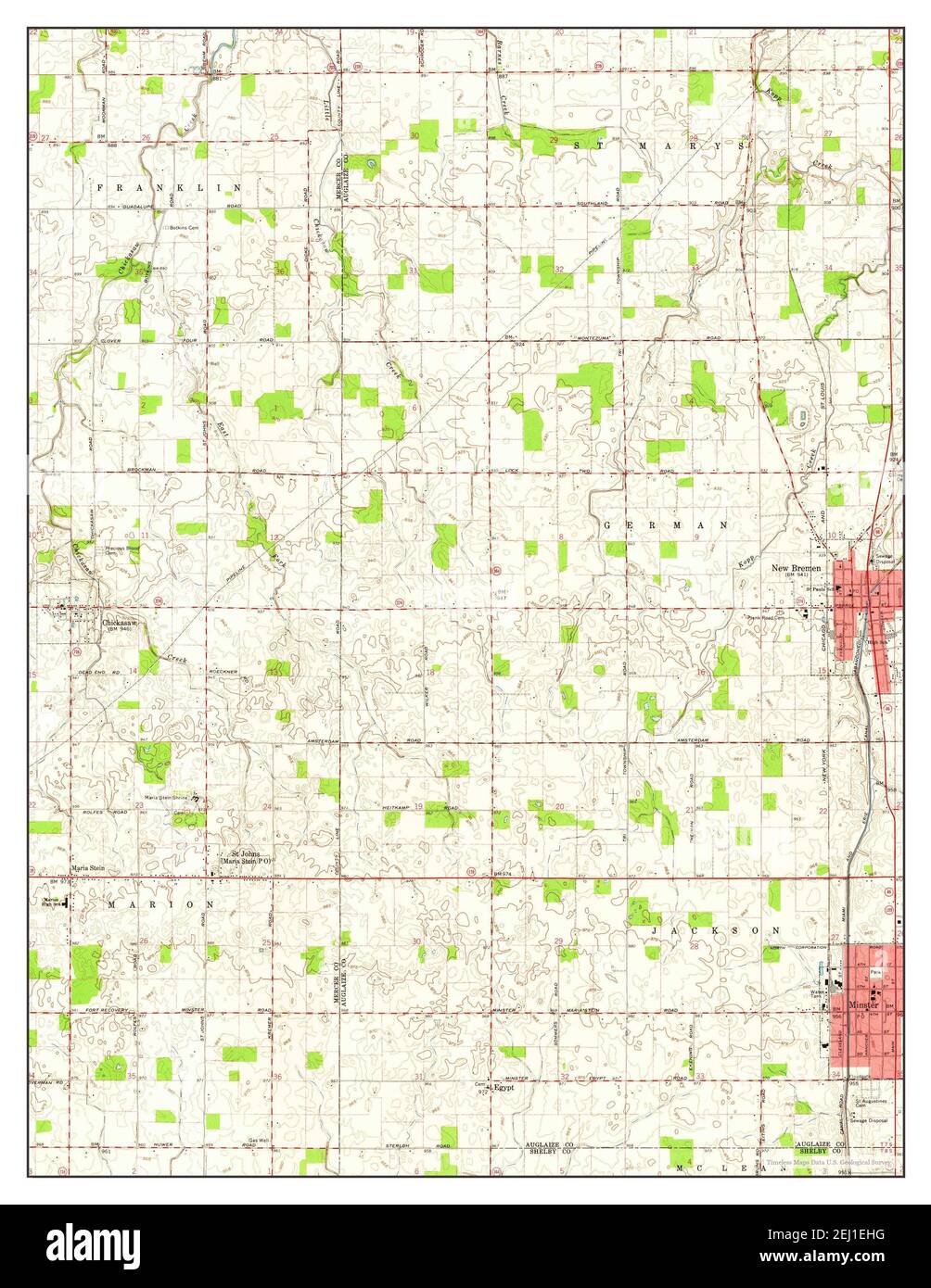 Mapa de new bremen ohio Imágenes recortadas de stock Alamy