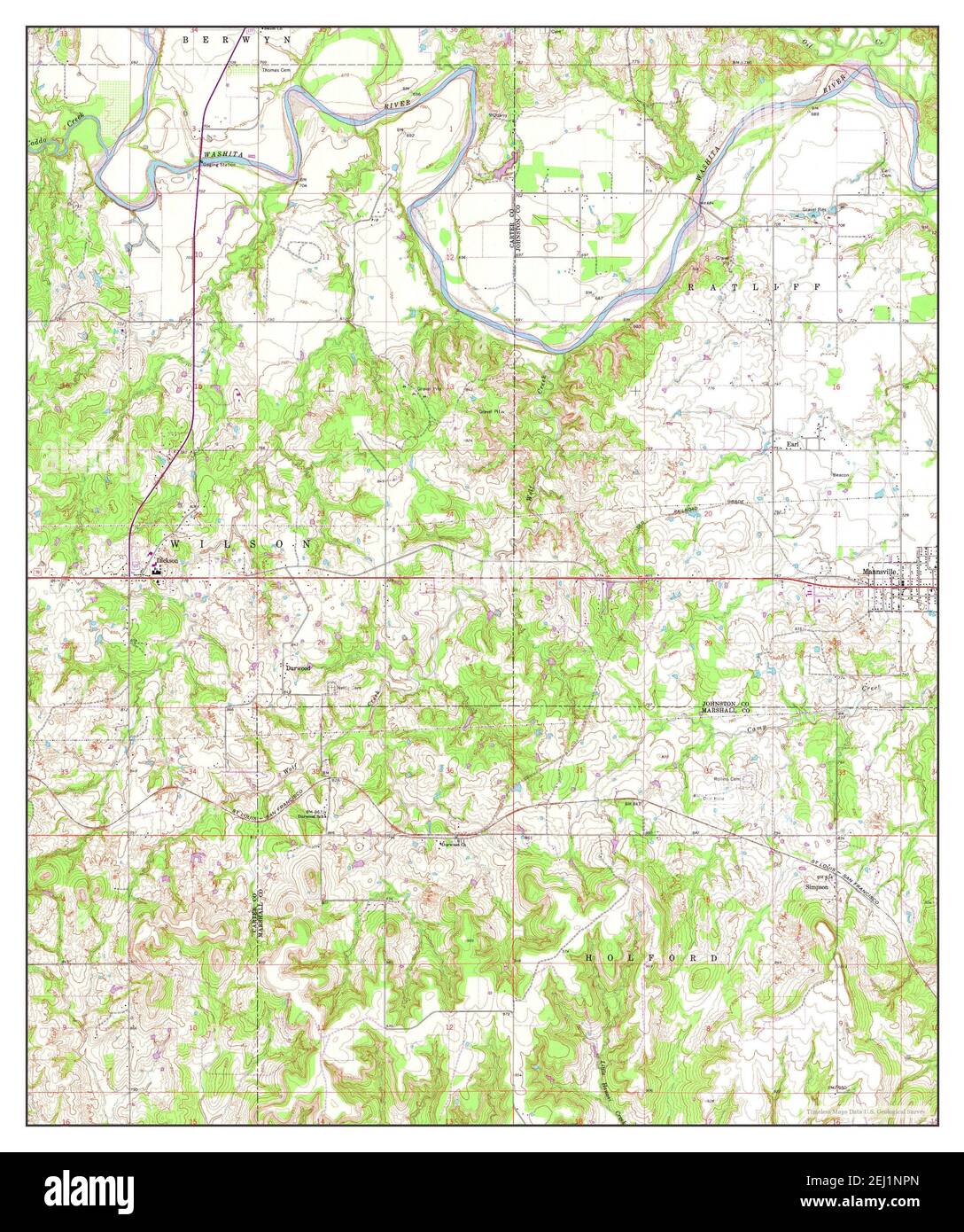 Mapa de mannsville oklahoma fotografías e imágenes de alta resolución Alamy
