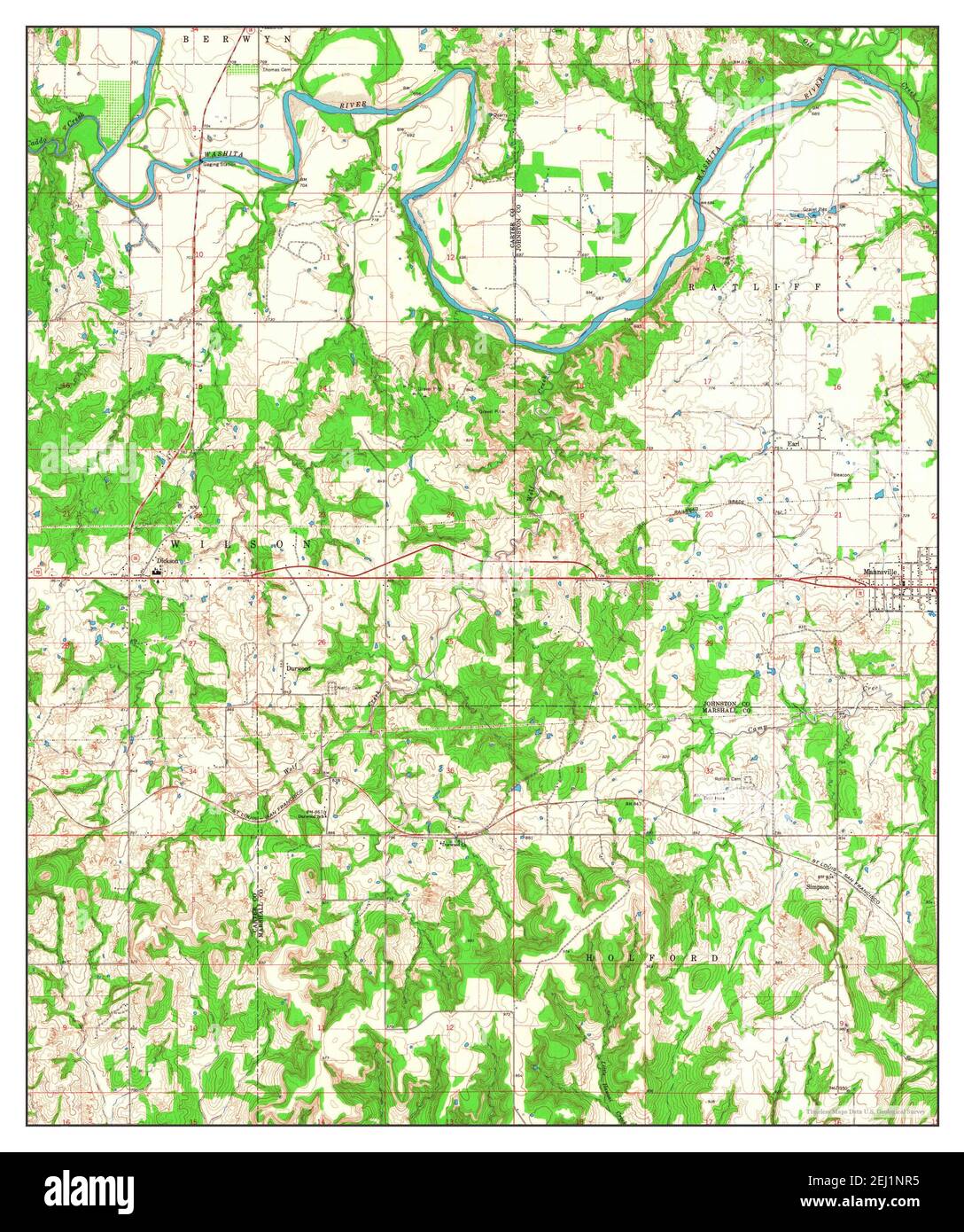 Mapa de mannsville oklahoma fotografías e imágenes de alta resolución