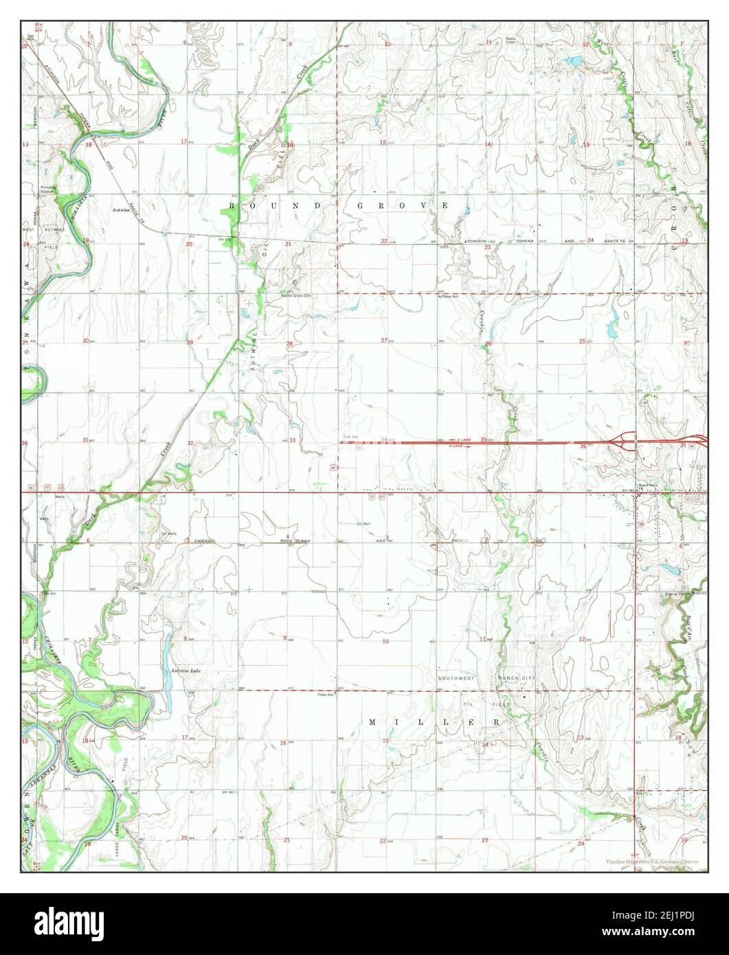 Mapa de la ciudad de ponca oklahoma Imágenes recortadas de stock Alamy