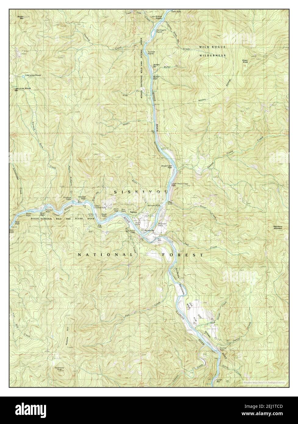 Agness Oregon Map 1989 1 24000 Estados Unidos De America Por Timeless Maps Data U S Geological Survey 2ej1tcd 