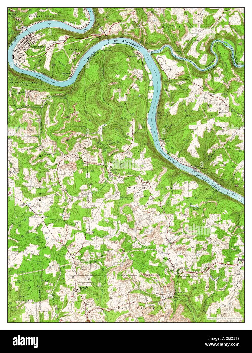 Mapa de east brady Imágenes recortadas de stock Alamy
