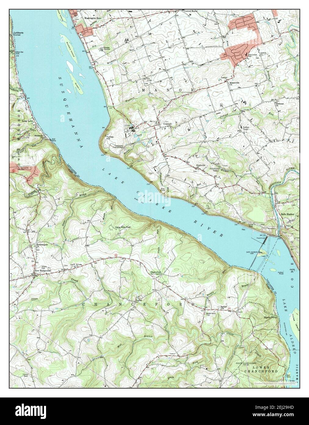 Safe Harbor, Pensilvania, MAP 1995, 1:24000, Estados Unidos de América por Timeless Maps, data U.S. Geological Survey Foto de stock