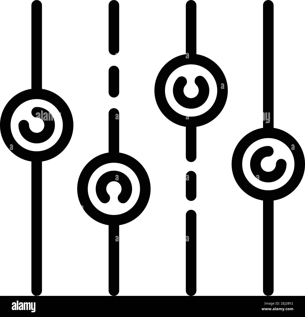 Icono del servicio de mezcla de marketing. Contorno marketing mix