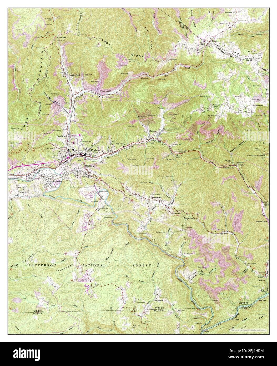 Mapa de coeburn virginia fotografías e imágenes de alta resolución Alamy