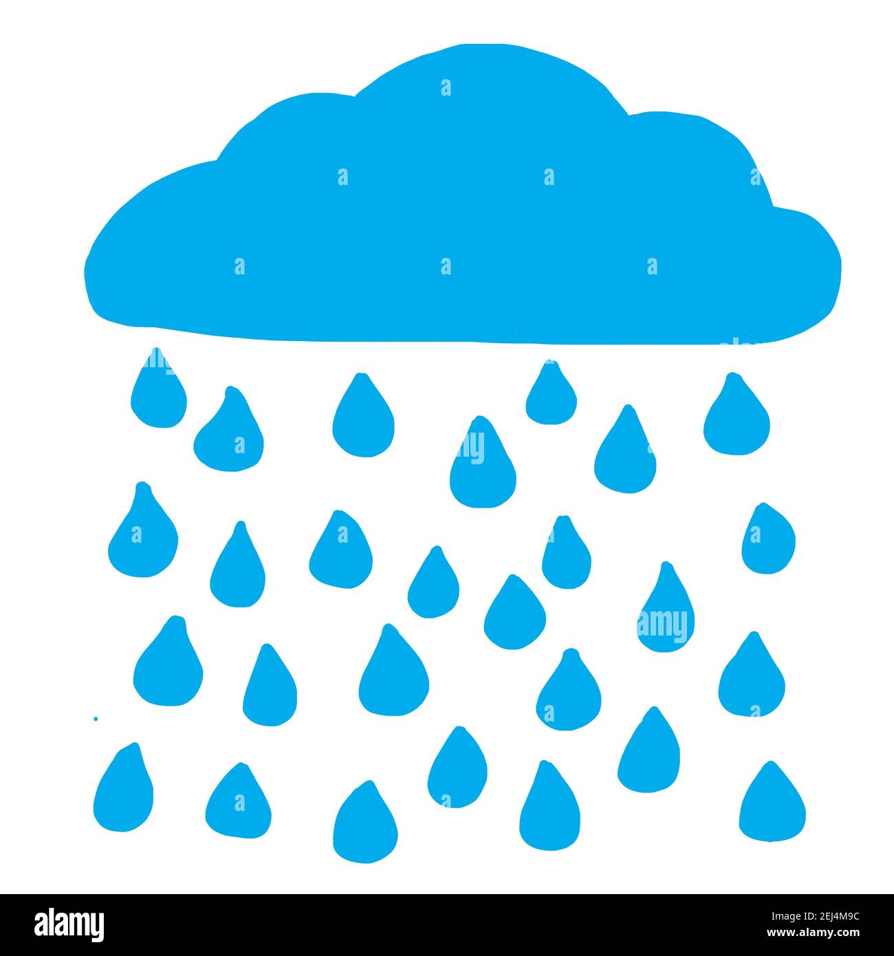 Ilustración ingenua, dibujo de niños, nubes de lluvia con gotas de lluvia  Fotografía de stock - Alamy