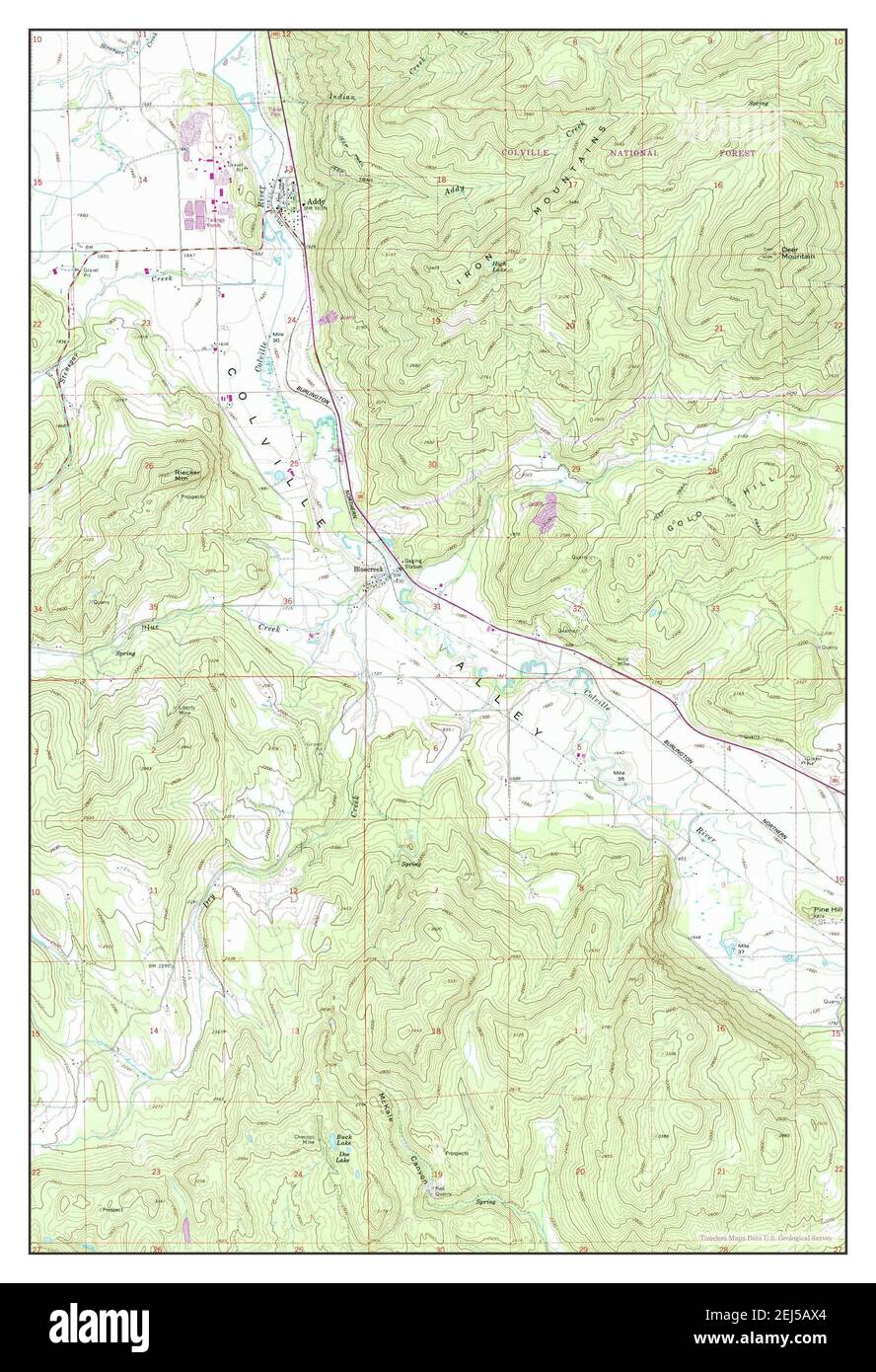 Mapa del estado de addy washington fotografías e imágenes de alta