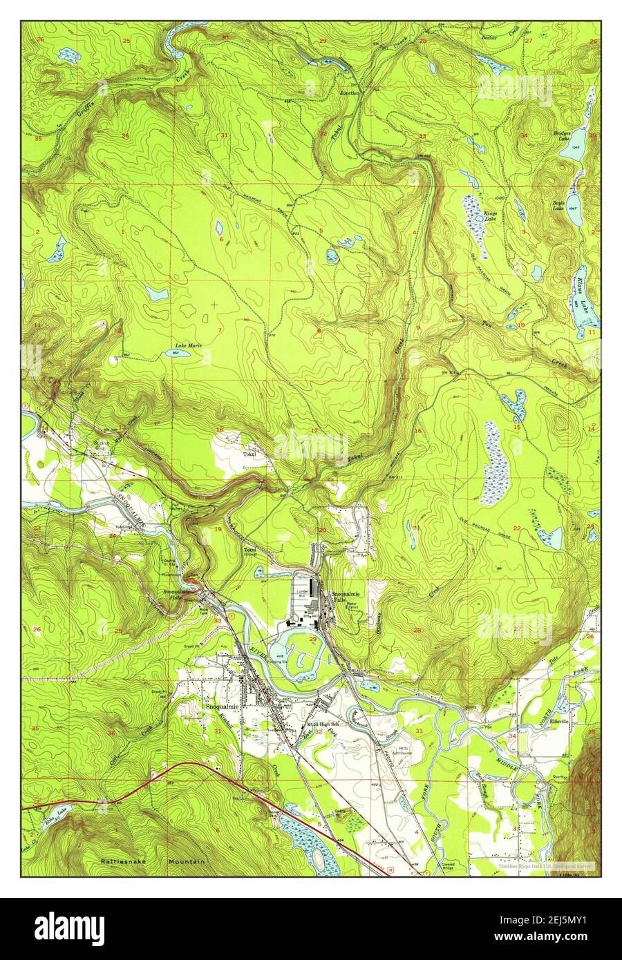 Mapa de snoqualmie washington fotografías e imágenes de alta resolución