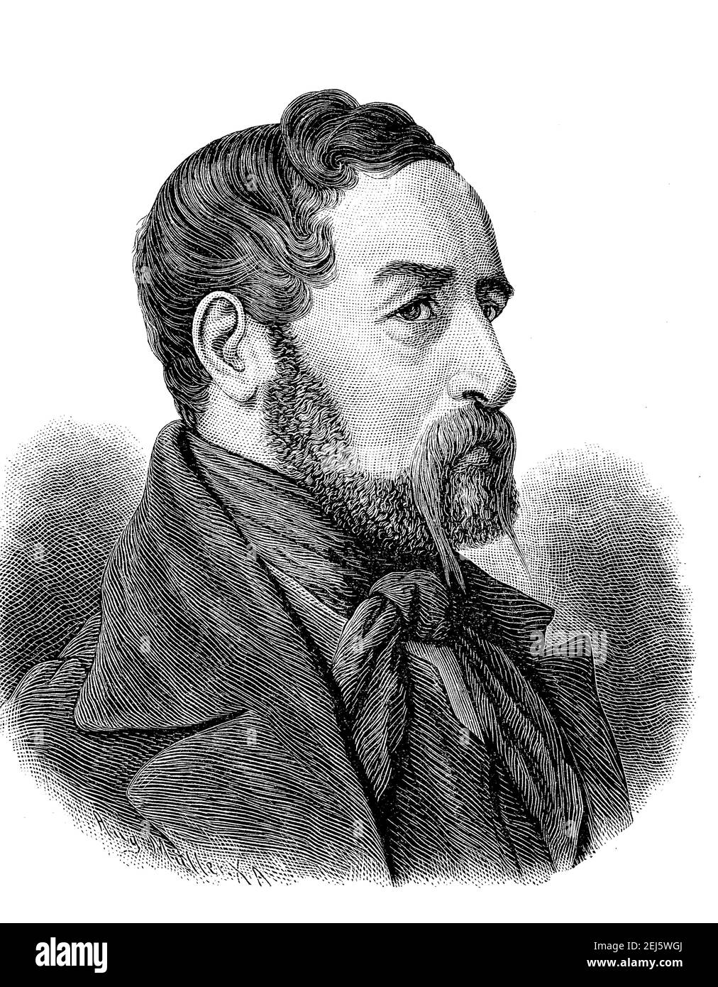 Franz von Gaudy, 19 de abril de 1800 - 5 de febrero de 1840, fue un poeta y novellista alemán / Franz von Gaudy, 19. Abril 1800 - 5. Febrero 1840, war ein deutscher Dichter und Novellist, Historisch, histórica, digital mejora la reproducción de un original del siglo 19 / digitale Reproduktion einer Originalvorlage aus dem 19. Jahrhundert, Foto de stock