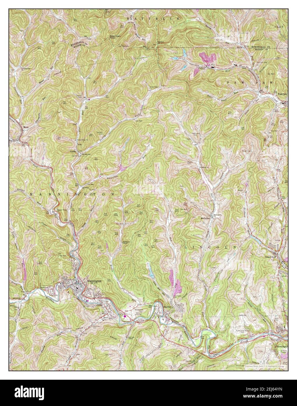 Mapa de mannington virginia fotografías e imágenes de alta resolución