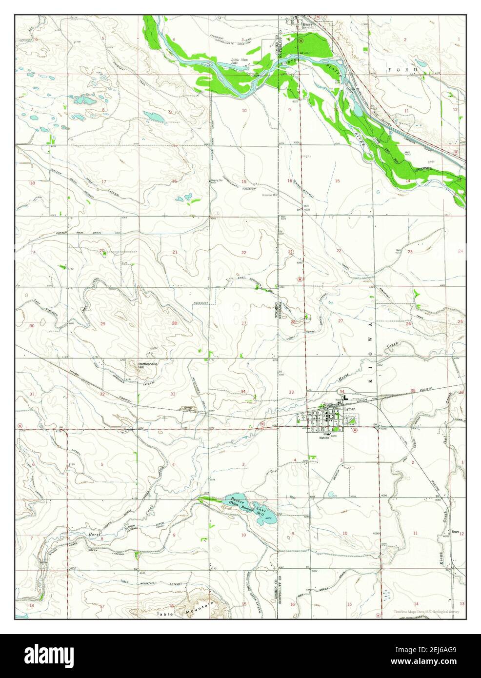 Mapa de lyman wyoming Imágenes recortadas de stock Alamy