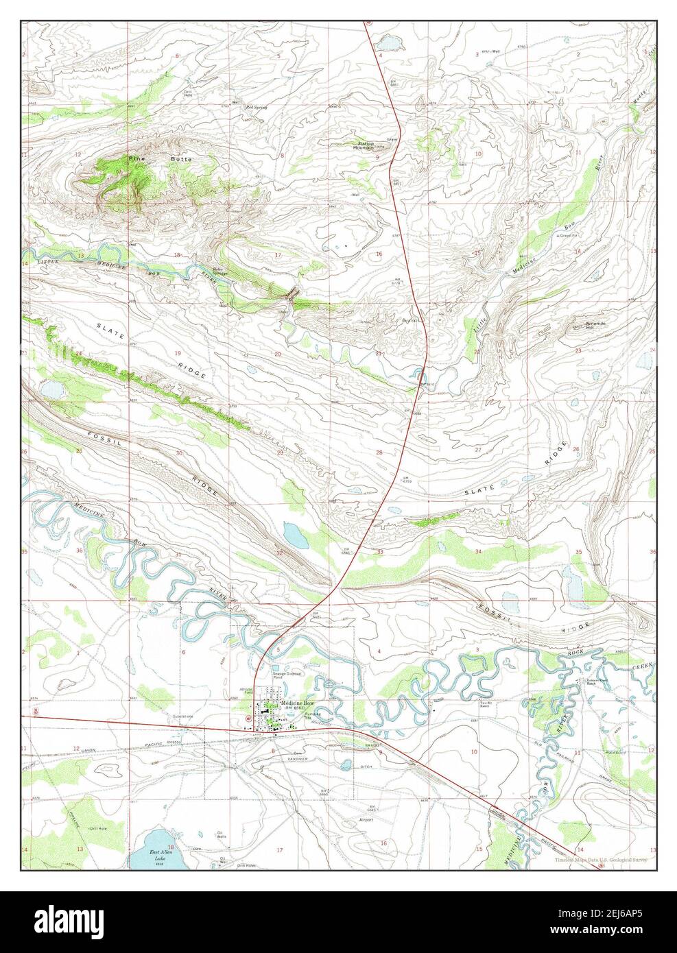Mapa de la medicina bow wyoming fotografías e imágenes de alta