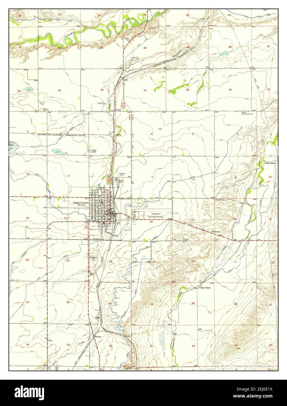 Mapa de wheatland wyoming Imágenes recortadas de stock Alamy